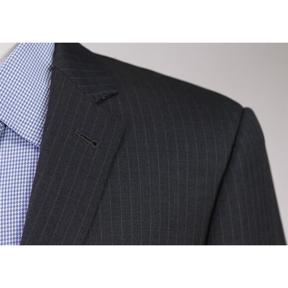 Indochino Custom Gray Pinstripe 2-Btn Wool Suit Jacket Blazer 40S - Picture 4 of 11